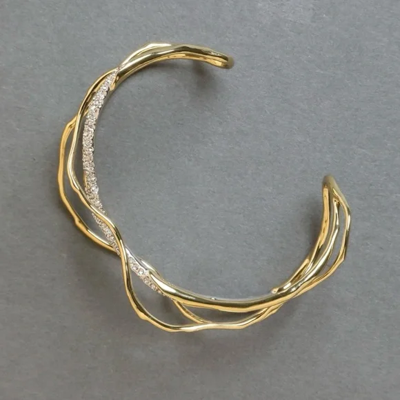 SOLD - ALEXIS BITTAR Solanales Crystal Gold Cuff - Picture 5 of 15